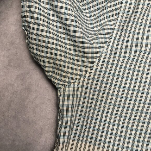 Alpinestars Mens Plaid Shirt size XXL Short Sleeve Button Up Pocket White Blue - Picture 12 of 16